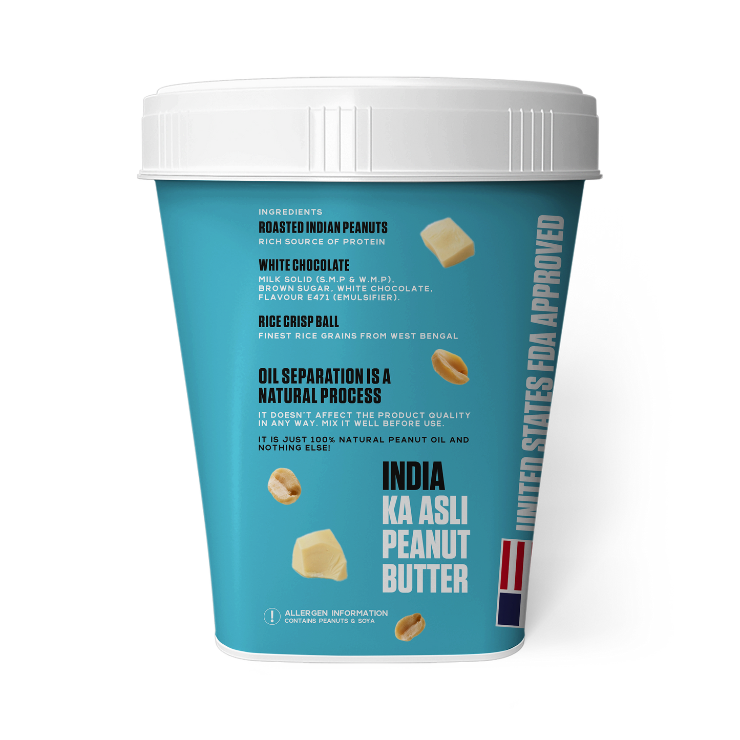 White Chocolate Peanut Butter (Crispy, 1Kg) | 26% Protein | No Cholestrol | No Preservatives | No Hydrogenated oils