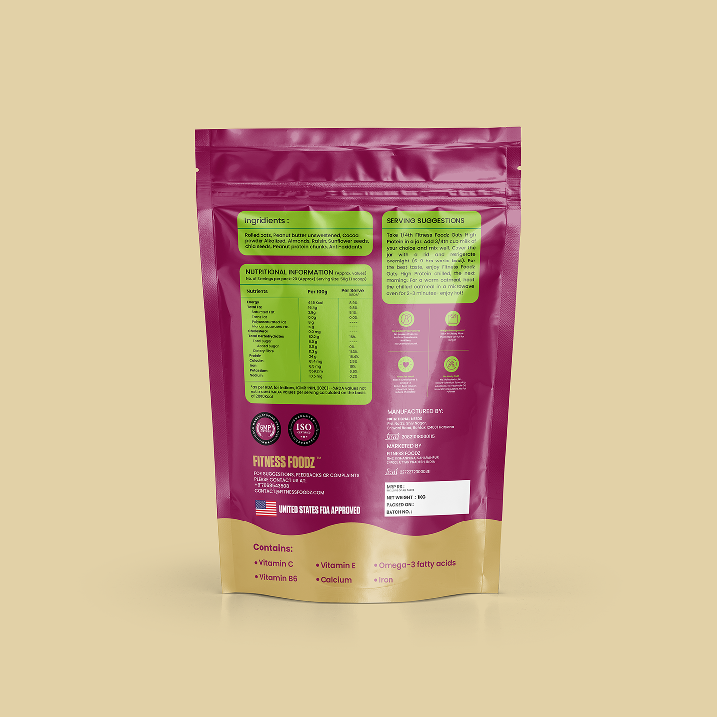High Protein Oats | 240g Protein | All Natural Ingredients | No Added Sugar
