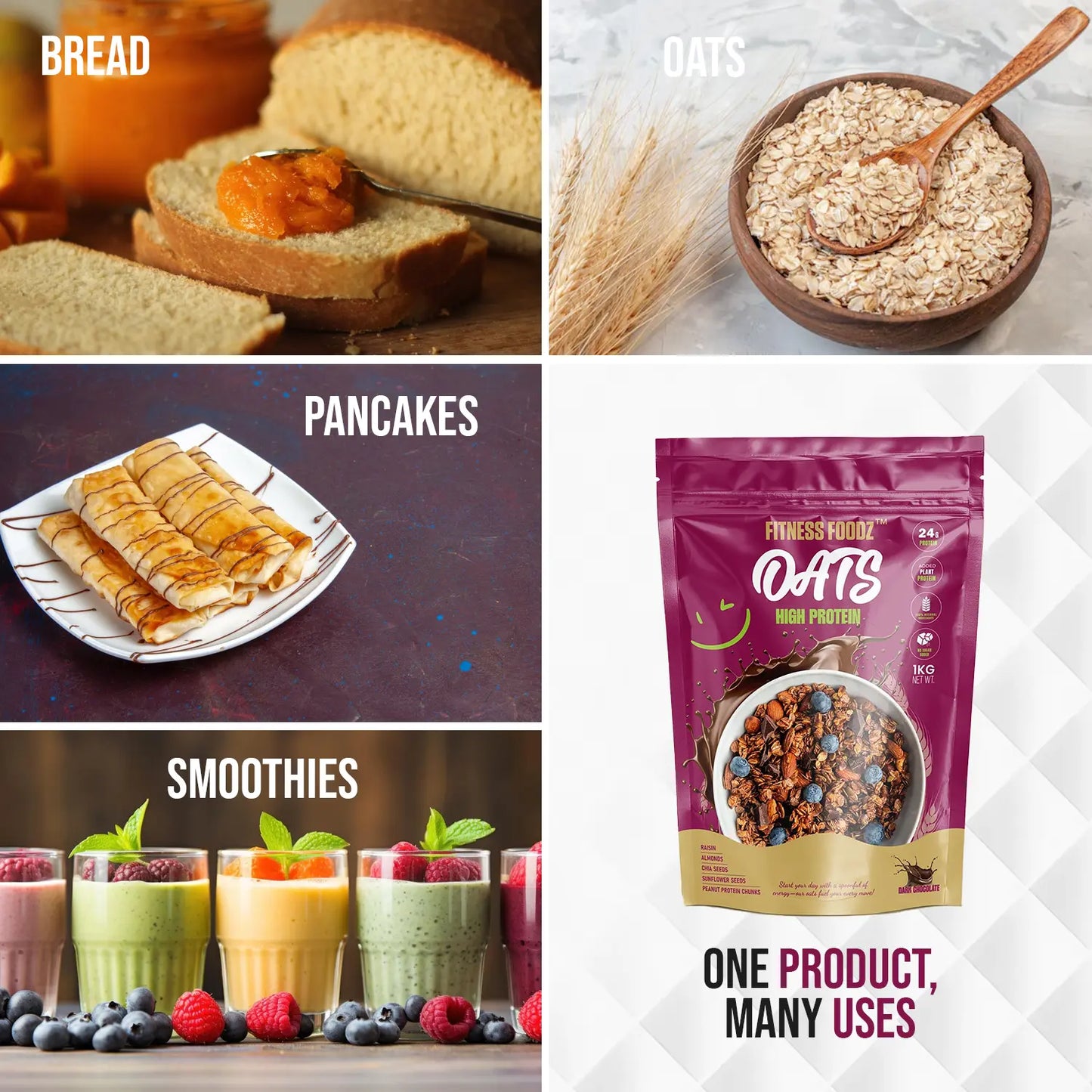 High Protein Oats | 240g Protein | All Natural Ingredients | No Added Sugar
