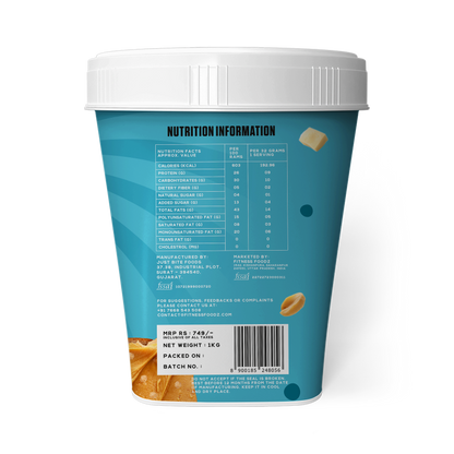White Chocolate Peanut Butter (Crispy, 1Kg) | 26% Protein | No Cholestrol | No Preservatives | No Hydrogenated oils