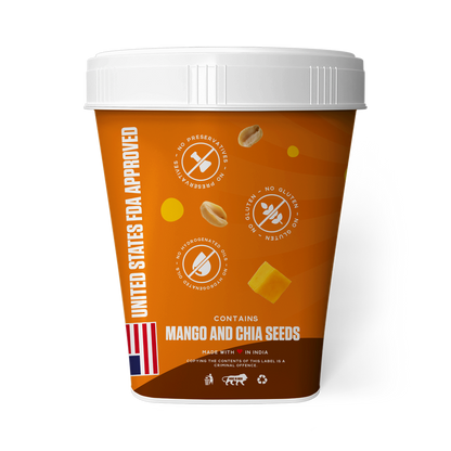 Mango With Chia Seeds Peanut Butter (Creamy, 1Kg) | 26% Protein | No Cholestrol | No Preservatives | No Hydrogenated oils
